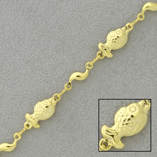 [928570000] Combinated fish brass chain with 6mm