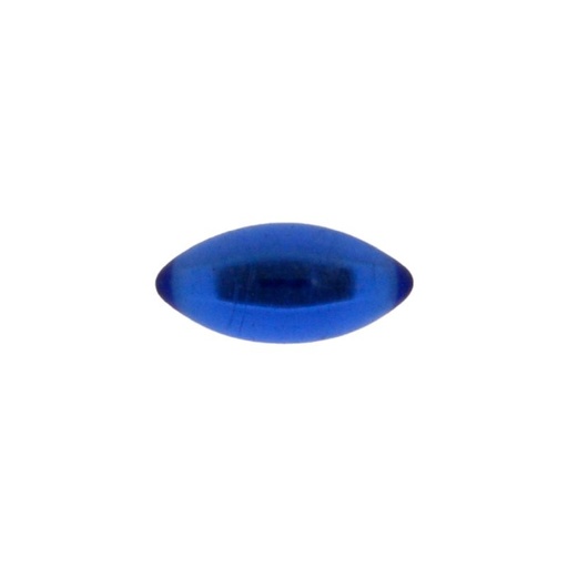 [750050300] Stone navette cabochon 7x15mm flat base sapphire colour