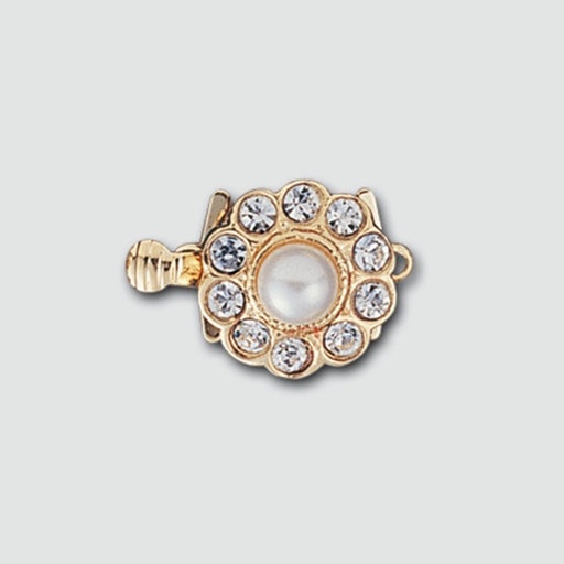 [232280000] Necklace clasp 12x18mm with crystals and Ø 5mm pearl