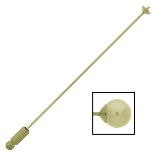 [121738000] Épingle 81mm x Ø1mm avec coupelle pour perle ronde + protecteur épingle