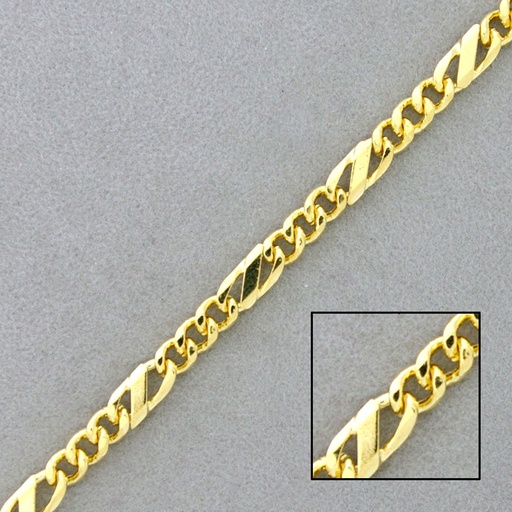 [526250000] Chaîne en laiton figaro laminée largeur 4,7mm