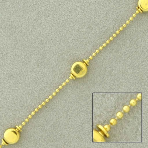 [521660000] Ball brass chain Ø 1,2mm with ornaments width 5,4mm