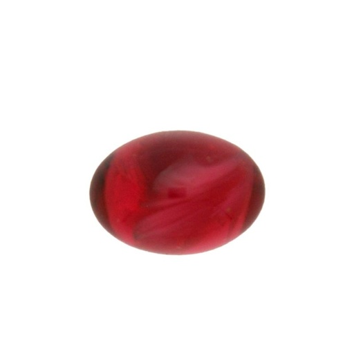 [750511600] Stone oval cabochon 10x14mm flat base ruby colour