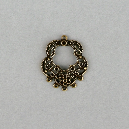 [119750000] Filigree finding 38x32mm with 9 sockets to strass