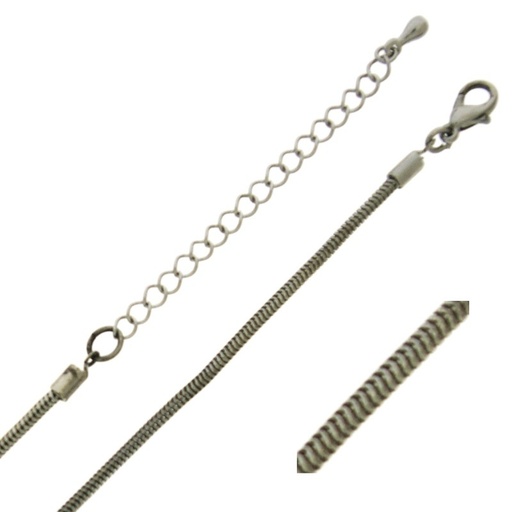 [542450000] Ras-du-cou longueur 47cms réglable. Chaîne du laiton largeur 1,9mm.