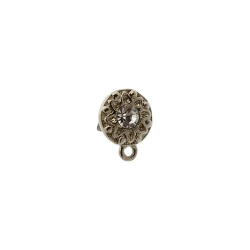 [919850000] Round ear stud Ø 10mm to PP29 strass with loop