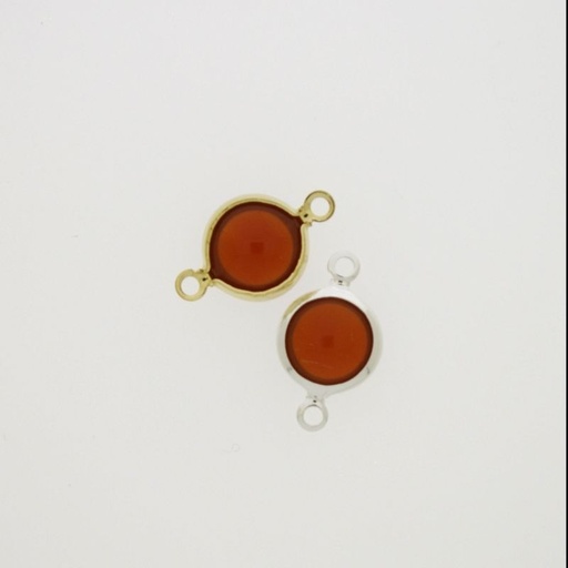 [750190700] Round strass diam. 8mm cornelian colour. Length 15mm