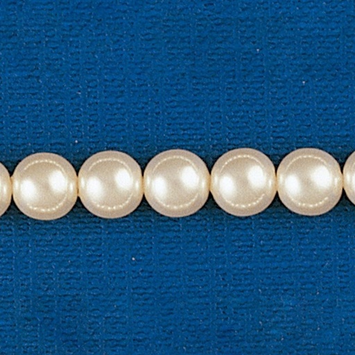 [435370700] Round crystal pearl Ø 7mm 2 holes. Cream colour.