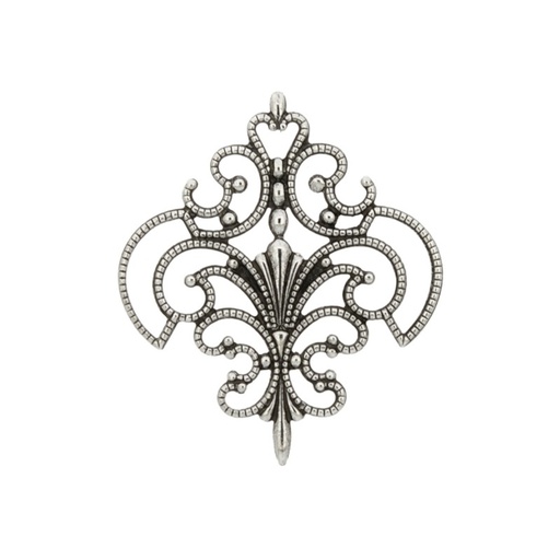 [121300000] Fleur-de-lys metal component 35x31mm