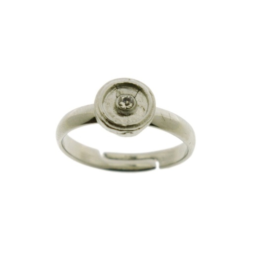 [117830600] Adjustable ring with ornament Ø7mm with strass PP10