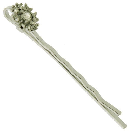 [810440600] Hair grip 55x2mm with ornament Ø11mm with 8 strass PP14 and 1 PP29