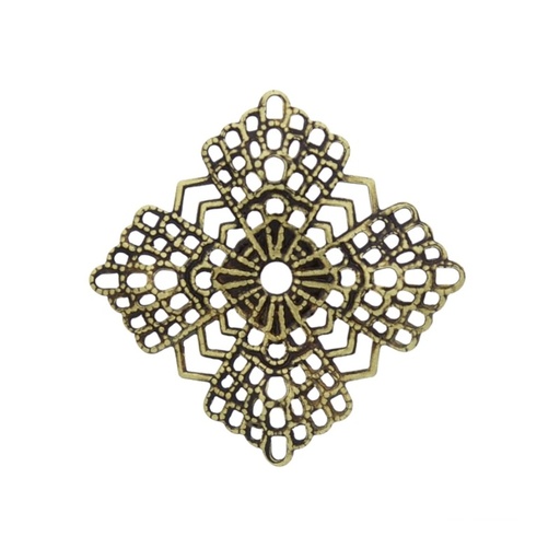 [121410000] Square filigree metal component 29x29mm