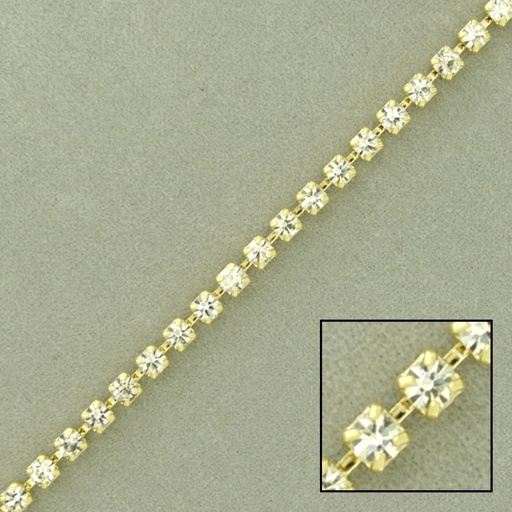 [910098500] Brass chain strass size PP18 (SS8,5). Width 2,6mm.