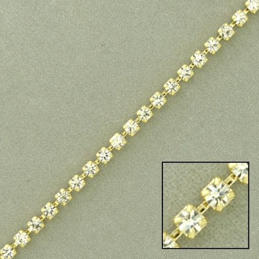 [910098500] Cadena de latón strass medida PP18 (SS8,5). Anchura 2,6mm.