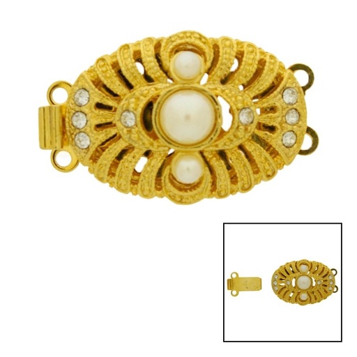 [915250000] Necklace clasp 16,5x26mm 2 strands with strass