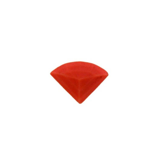 [750701900] Stone cabochon fan shape 8x11mm flat base coral colour