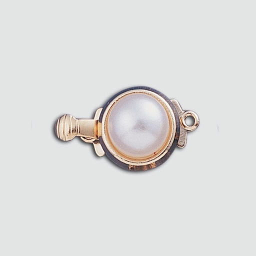 [231610000] Necklace clasp 11x19mm with Ø 8mm round half pearl