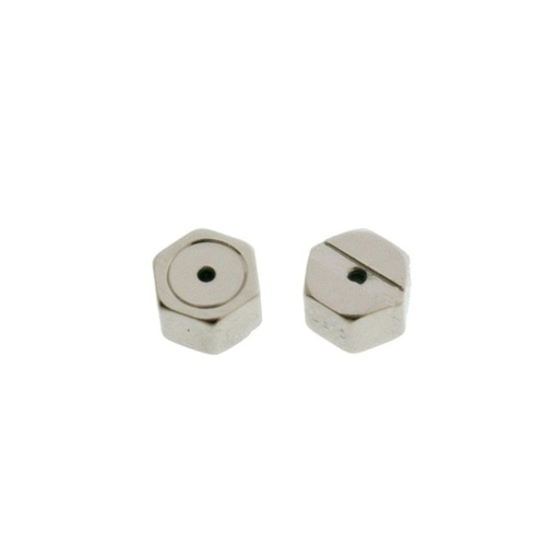 [118001500] Hexagonal earring clutch white to Ø0,9mm earring post