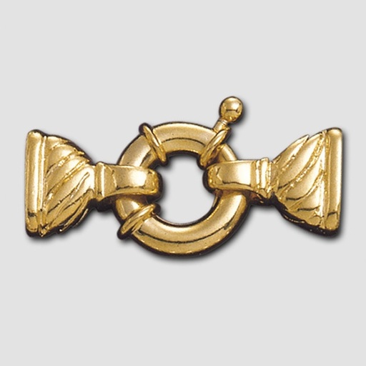 [228081600] Fermoir bouée Ø16mm + 2 embouts pour perles Ø6-8mm (2-tours)