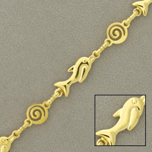 [922230700] Brass chain fish and spiral width 7mm