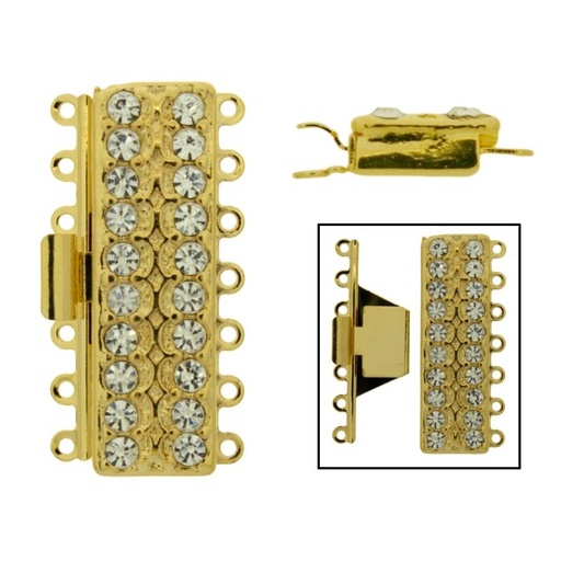 [231790600] Necklace clasp 36x18mm 7 strands with chatons