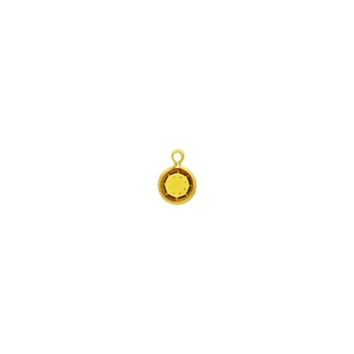 [124060400] Round strass setting Ø6mm with ring. Topaz colour.