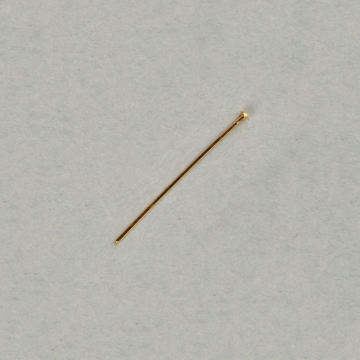 [110753000] Brass headpin 32mm. Wire Ø 0,6mm. Flat head Ø 1,75mm.