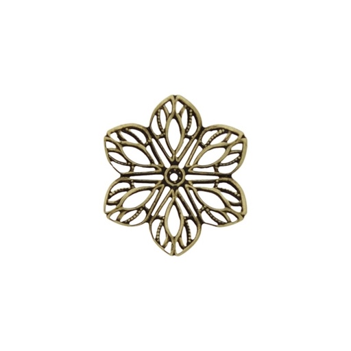 [121650000] Flower metal component 23x23mm