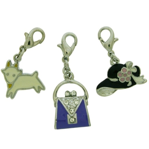 [125012000] Pack 3 enamelled pendants (nickel free)