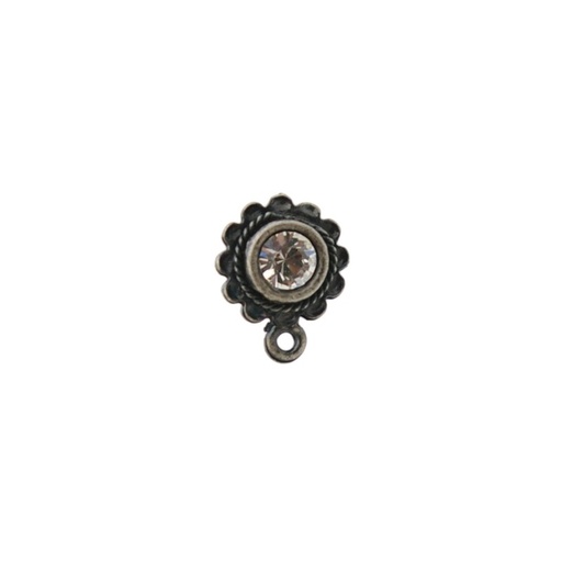 [916890000] Round ear stud Ø 11mm to SS20 strass with loop