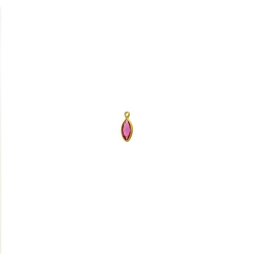 [124022200] Montura navette strass 10x5mm con una anilla. Color Rosa.