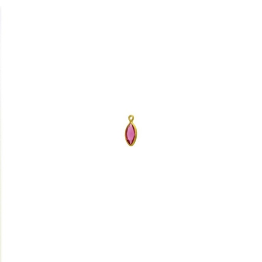 [124022200] Navette strass setting 10x5mm with ring. Pink colour.