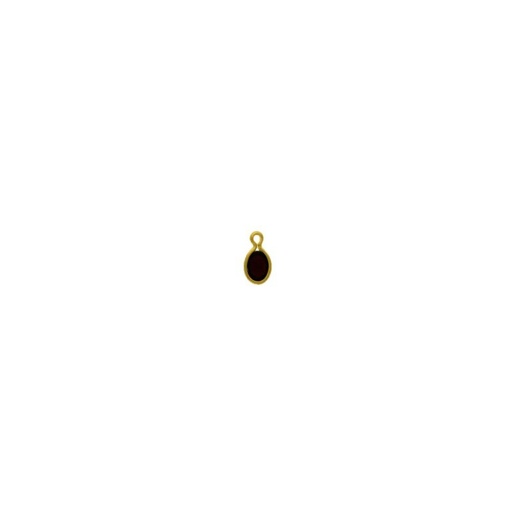 [124010200] Oval strass setting 6x4mm with ring. Jet colour.