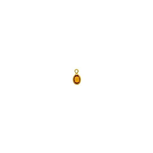 [124010400] Oval strass setting 6x4mm with ring. Topaz colour.