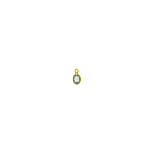 [124010600] Oval strass setting 6x4mm with ring. Cristal colour.