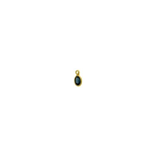 [124010800] Montura ovalada strass 6x4mm con una anilla. Color Montana.