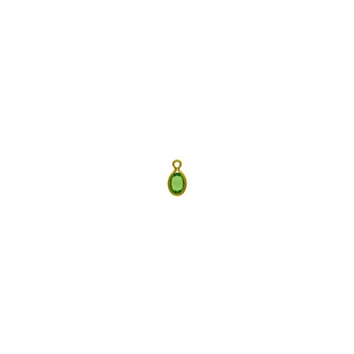 [124011500] Oval strass setting 6x4mm with ring. Peridot colour.