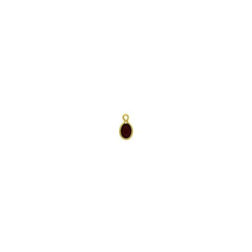 [124011600] Oval strass setting 6x4mm with ring. Siam colour.