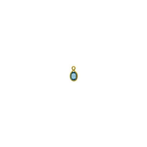 [124011700] Oval strass setting 6x4mm with ring. Aquamarine colour.