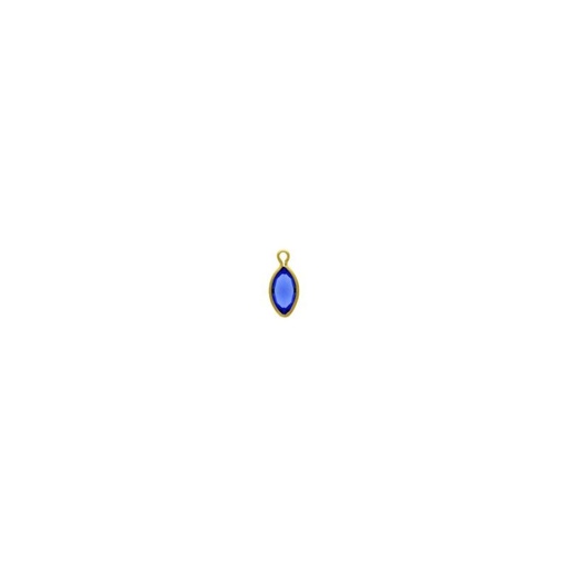 [124020300] Montura navette strass 10x5mm con una anilla. Color Zafiro.