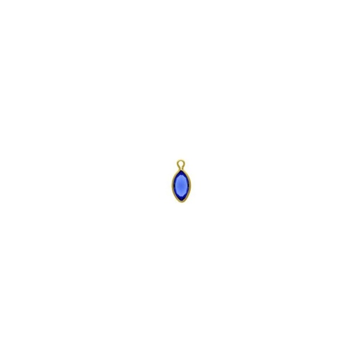 [124020300] Navettel strass setting 10x5mm with ring. Sapphire colour.