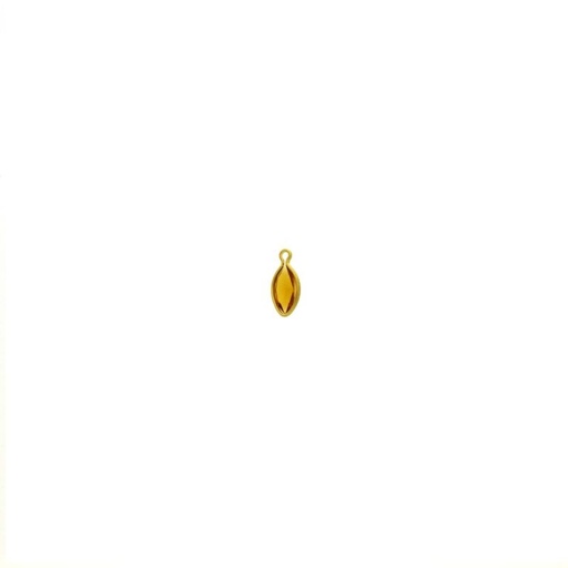 [124020400] Navette strass setting 10x5mm with ring. Topaz colour.