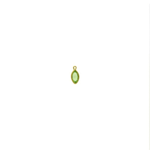 [124021500] Navette strass setting 10x5mm with ring. Peridot colour.
