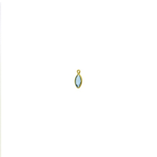 [124021700] Navette strass setting 10x5mm with ring. Aquamarine colour.