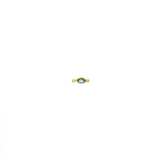 [123011700] Entrepieza con strass ovalado 6x4mm color Agua Marina