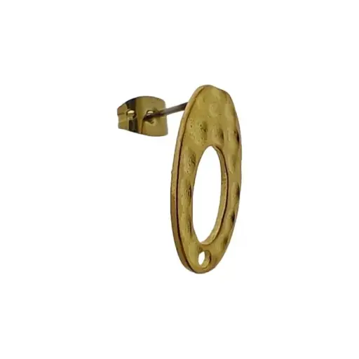 [129630000] Oval ear stud Ø 12mm with one hole