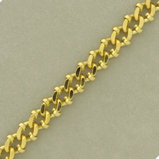 [522990000] Flat curb brass chain width 6,9mm