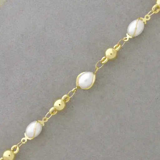 [526150000] Cadena de metal con perla ancho 7,5mm